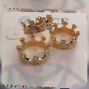 Gold Crown Hair Clips for Kids